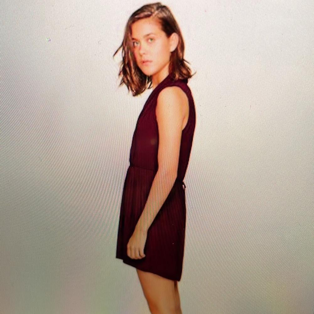 114. Aritzia Wilfred Sabine Dress Small Burgundy - Picture 5 of 7